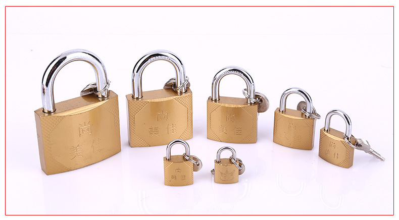 Shangmeijia copper-like padlocks, bedside table small locks, cabinet locks, concentric locks, through locks, and various specifications of household padlocks pic 13