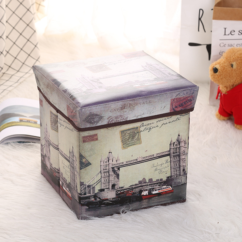Cross-border best-selling European and American storage stools, folding and organizing storage boxes, sitting storage stools, large-capacity organizing boxes wholesale pic 24