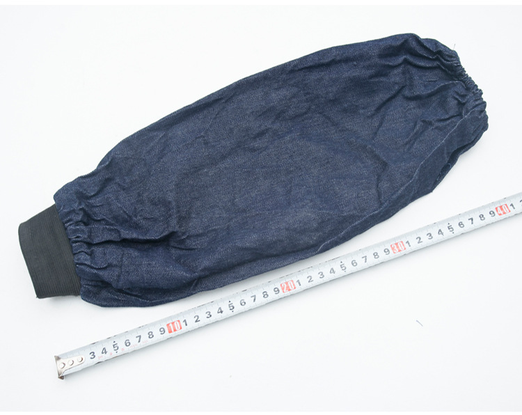 Wear-resistant welded sleeves for both men and women, thickened anti-stain labor protection work sleeves, wholesale printed household aprons, dirt-resistant denim sleeves pic 8