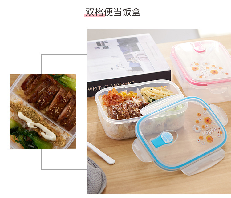 Splendid 2472 1100ml plastic rectangular lunch box, student and office worker lunch box, lunch box pic 3