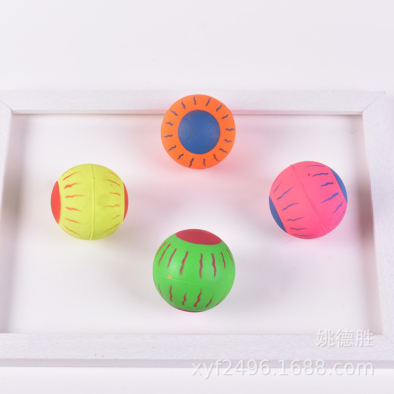Factory direct sales 6.3cm rubber foam dog biting pet elastic children stress-relieving throwing toy balls pic 10