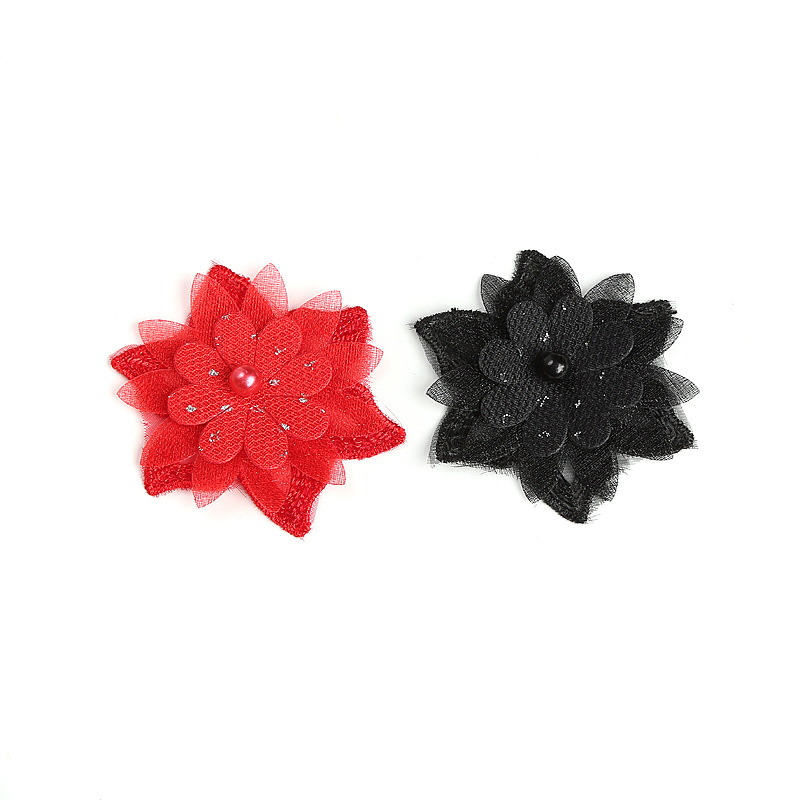 New multi-color three-layer three-dimensional beaded organza flower three-layer organza lace accessory clothing accessories pic 16