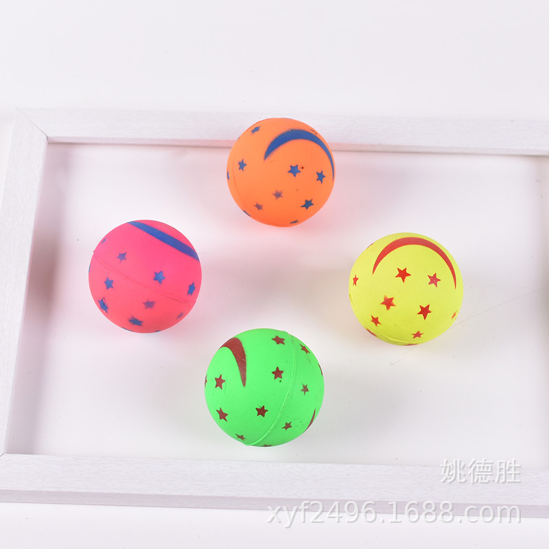 Factory direct sales 6.3cm rubber foam dog biting pet elastic children stress-relieving throwing toy balls pic 6