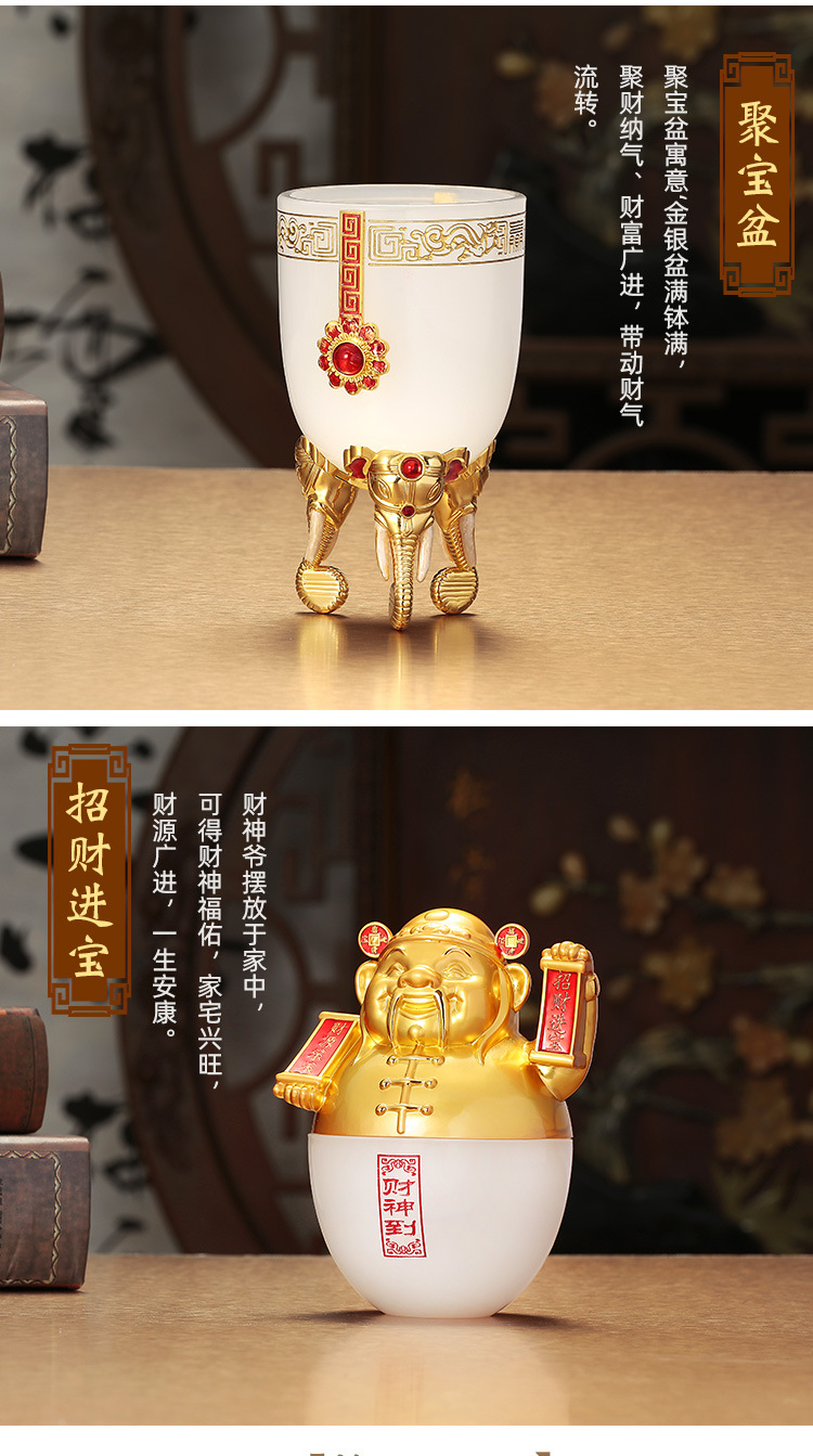 Enamel colored glazed jade gourd ornaments, commemorative gift ornaments for good fortune and happiness, Chinese-style home decorations, and national trend pic 4