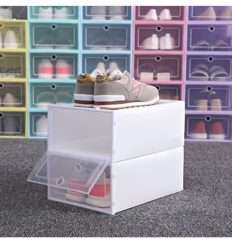 Thickened transparent shoe box, moisture-proof and dust-proof shoe storage box, Japanese-style shoe box, simple plastic drawer-style storage shoe box pic 42