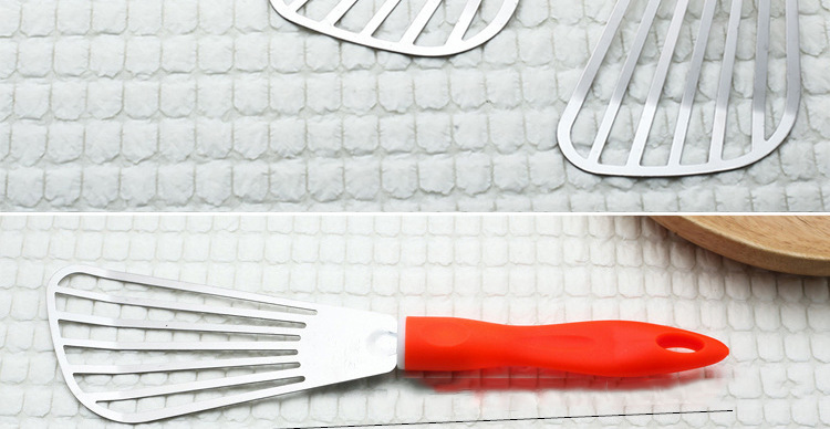Kitchen gadgets: candy-colored handle, stainless steel cooking, slanted spatula, pancake spatula, pan-frying dumpling and fish spatula pic 6