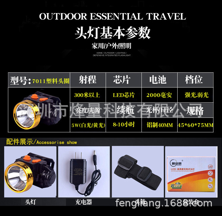 High-power headlamps, industrial headlamps, head lighting flashlights for diving, dust-proof and water-proof pic 12