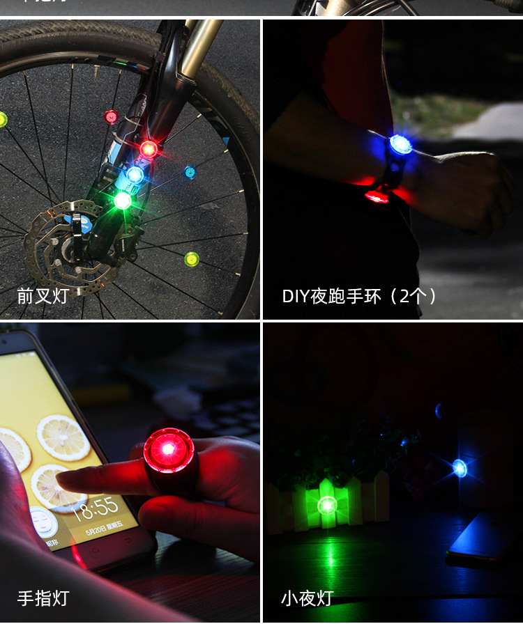 Bicycle taillights led mountain bike night cycling mini warning lights equipped on scooters bicycle taillights pic 19