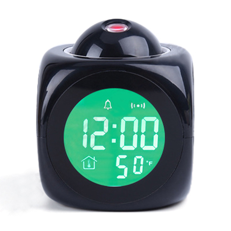 New multi-functional English projection clock, LED light projection alarm clock, voice announcement clock projection clock pic 39