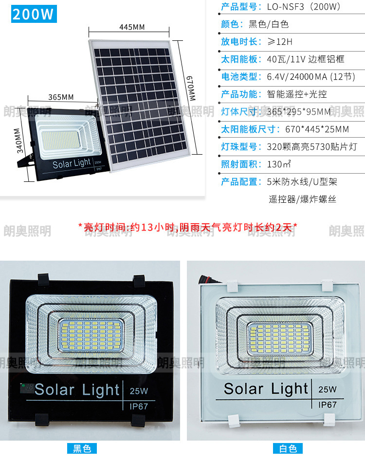 Outdoor lighting fixtures, solar lamps, household garden lamps, LED outdoor floodlights, cross-border new rural project lamps pic 13