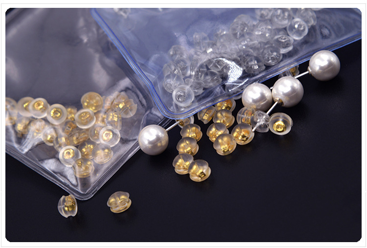 925 silver ear buckles, anti-slip ear studs, anti-drop, super tight back plug, DIY earrings, gold and silicone ear plugs, pure wholesale pic 11