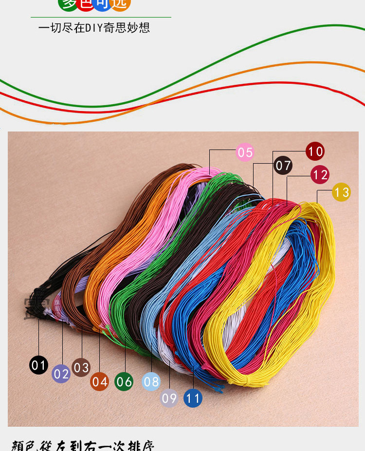 1MM prayer bead core elastic thread tension thread DIY bead elastic thread in multiple colors to choose from pic 3