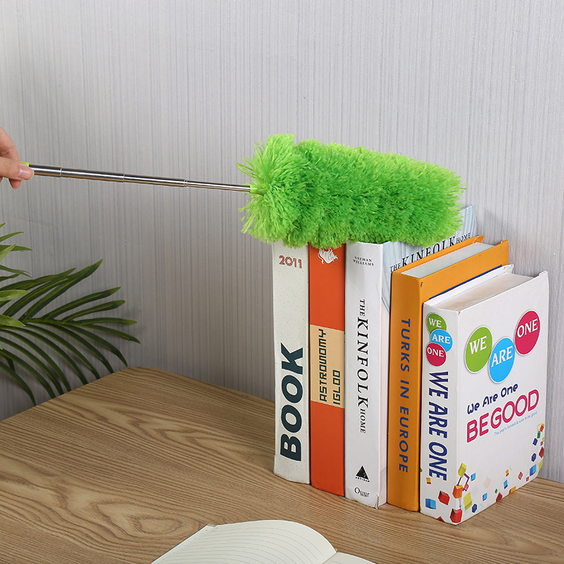 Cross-border 5-section telescopic rod fiber wool duster, household dust removal and dusting duster, non-feather duster, non-shedding, wholesale pic 13