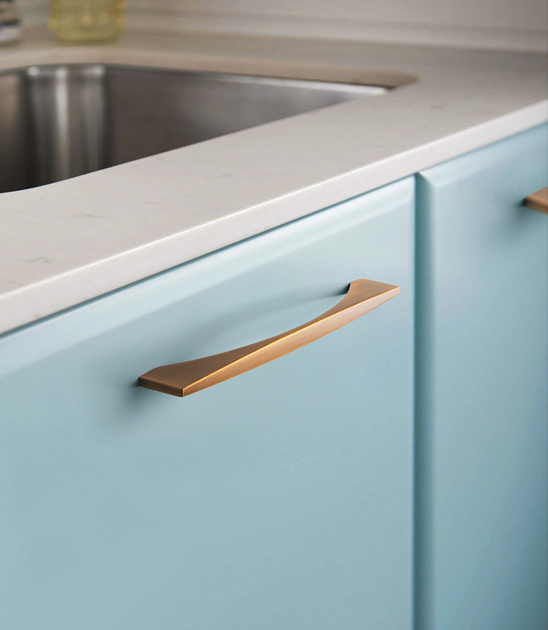 森珀北欧现代简约轻奢拉手橱柜衣柜柜门抽屉电视柜拉手黄古铜拉手详情7