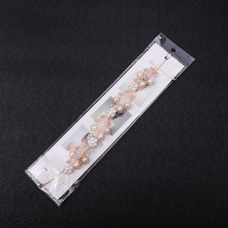 New European and American chignon hair accessory, crystal floral design, paired combs, creative soft chain bridal hairpin pic 6