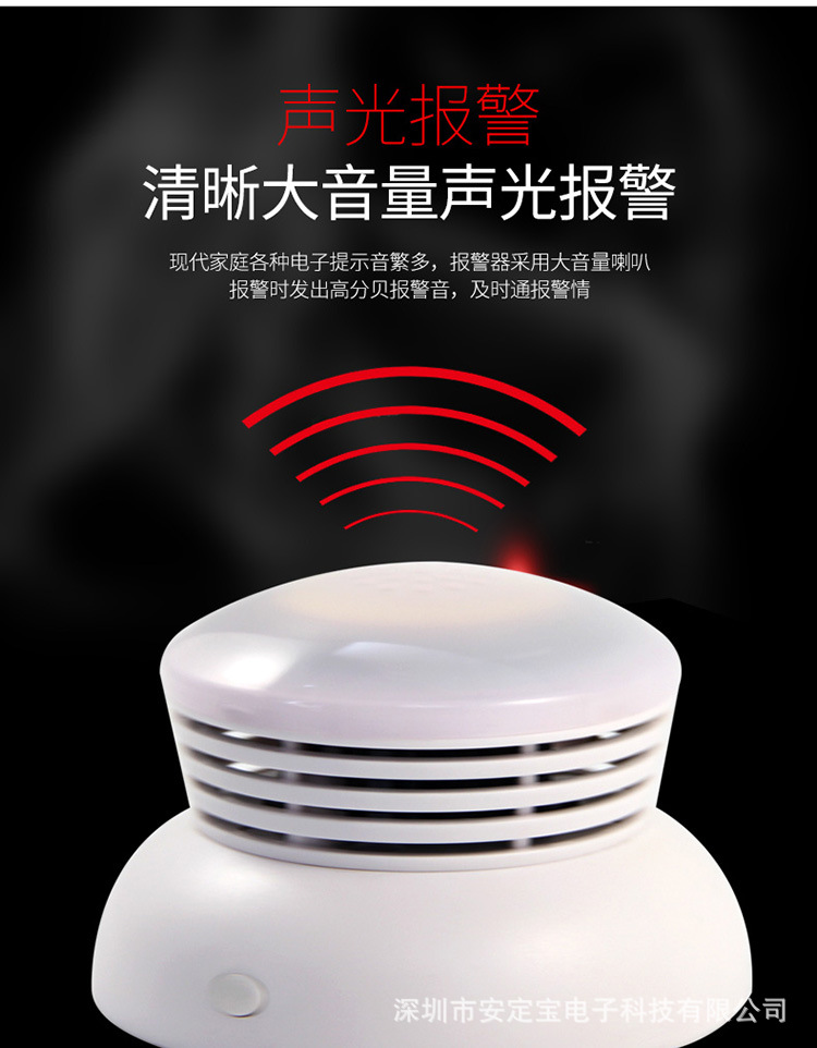 外贸专供涂鸦智能wifi无线烟雾报警器wifi烟雾探测器APP报警推送详情8