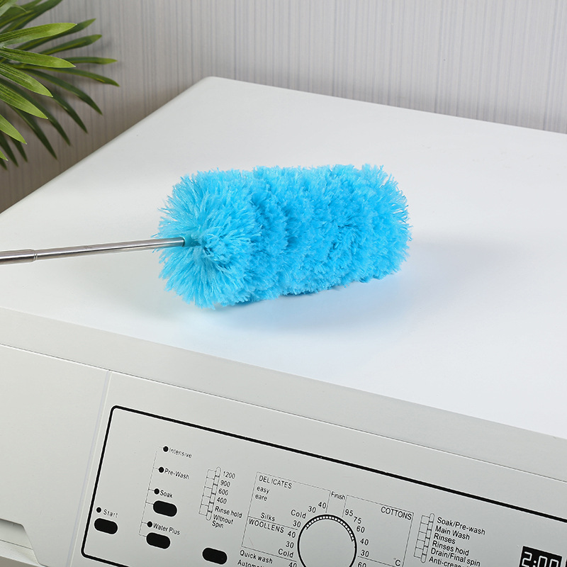 Cross-border 5-section telescopic rod fiber wool duster, household dust removal and dusting duster, non-feather duster, non-shedding, wholesale pic 12