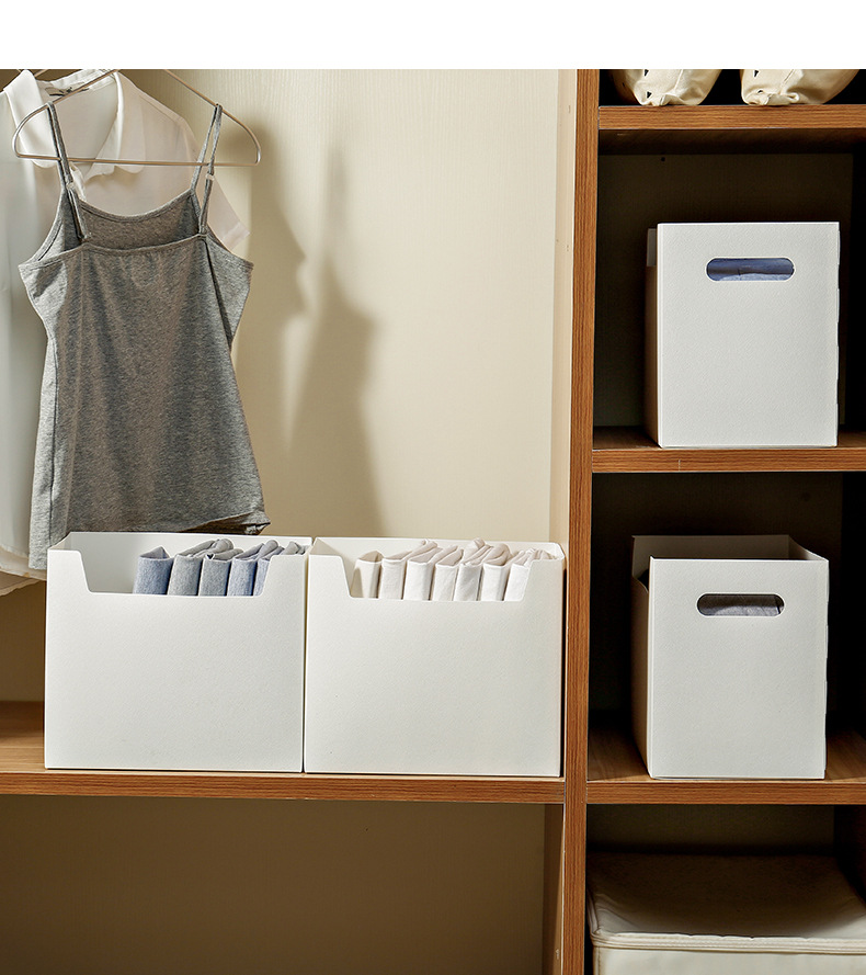 pp faux leather storage box, desktop book and stationery storage basket, storage rack, plastic storage basket, storage can be folded pic 20