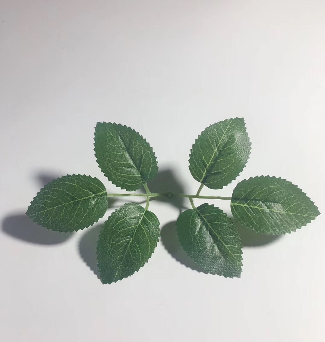 现货促销射骨假叶子用高密丝印布，仿真花布，丝花潘治植绒油光布详情4