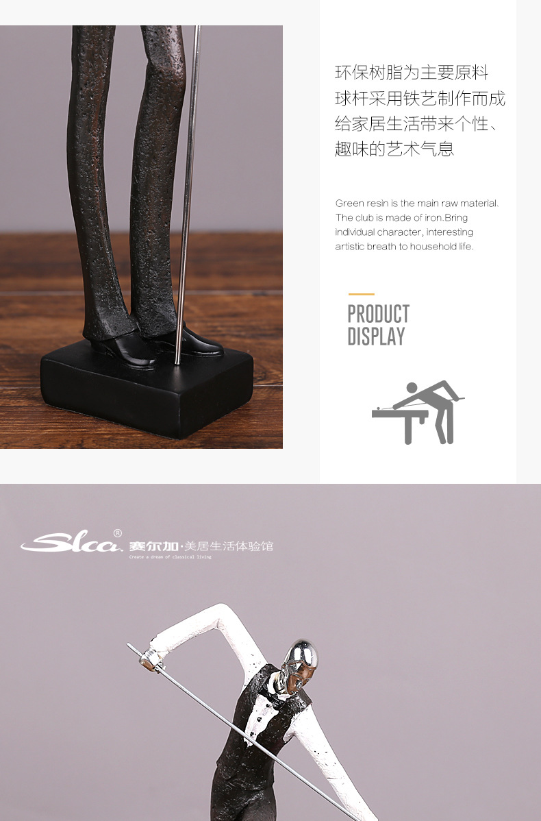 Cross-border delivery of American pool hall character ornaments, club wine cabinets, study rooms, home soft furnishings, resin handicrafts pic 7