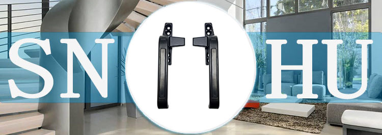 50 aluminum alloy window handle, flat-opening door and window single-point 7-shaped thickened handle, window pull, outward-sliding window lock, aluminum alloy pic 1