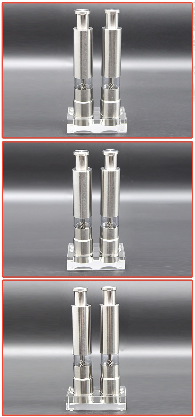 Cross-border pepper grinder Manual Mini Home kitchen and bathroom lightweight and convenient stainless steel manual grinder set pic 5