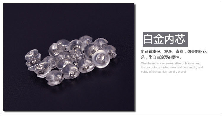 925 silver ear buckles, anti-slip ear studs, anti-drop, super tight back plug, DIY earrings, gold and silicone ear plugs, pure wholesale pic 4