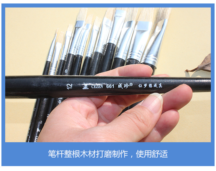 Chengzhen venta directa de fábrica pólo negro pólo blanco pincel de aceite cerdas de cerdas pincel de acrílico pincel de pincel duro solo pincel de pintura pic 12