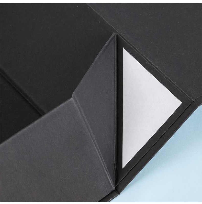 Wholesale of black folding one-piece flip cover packaging box, magnetic hard paper packaging box with top and bottom covers, gift box pic 7