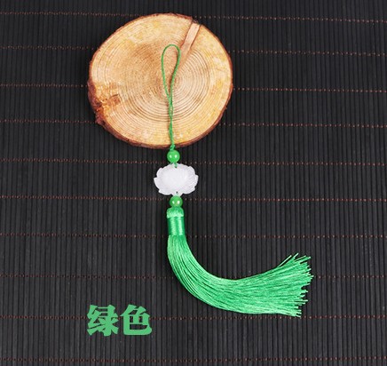 Fan tassels, white jade lotus tassels, three lives and three worlds, ten miles of peach blossoms, fan pendant, white jade lotus tassels pic 18