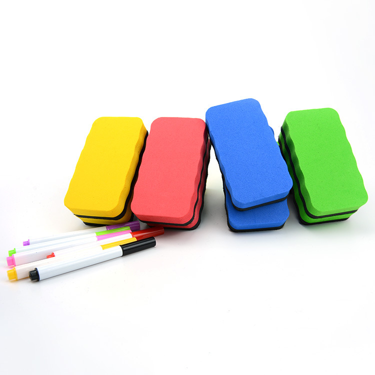 EVA white board eraser, color LOGO teaching, rectangular easy-to-clean felt eraser, clean printed black board eraser, can be wiped pic 3