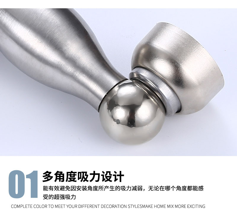 Stainless steel door stops for hotel engineering room doors, anti-collision and anti-wind strong magnetic wall stops for bedroom wooden doors and bathroom door stops pic 14