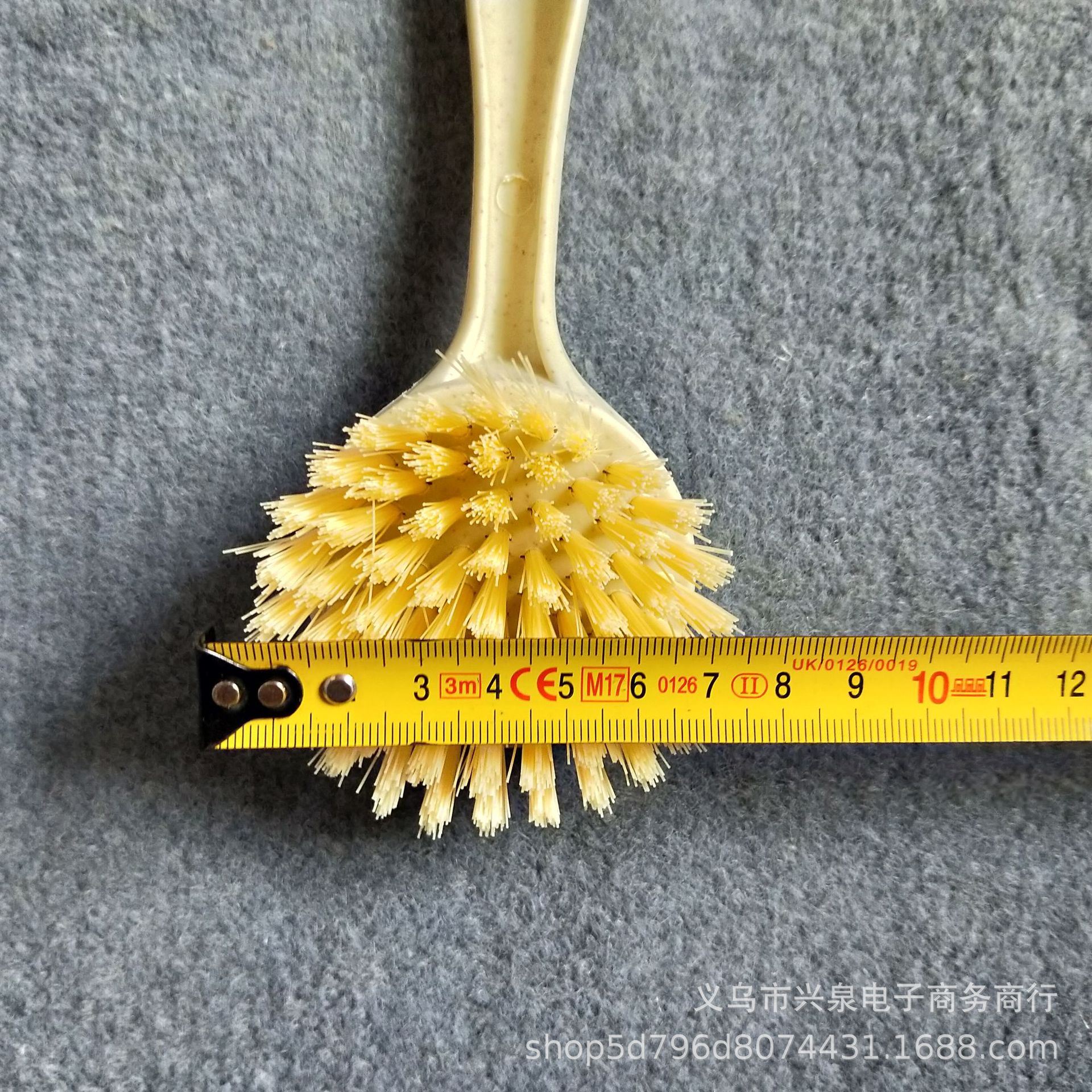 【 Zone 2-10 】 Yellow-handled pot brush 500 per box, hanging pot brush, wheat orange stem pot brush, multi-purpose cleaning brush, pot and bowl brush, kitchen countertop cleaning brush pic 2