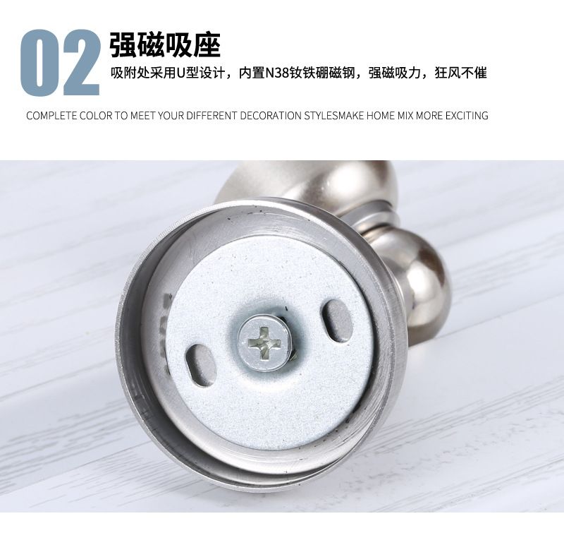 Stainless steel door stops for hotel engineering room doors, anti-collision and anti-wind strong magnetic wall stops for bedroom wooden doors and bathroom door stops pic 16