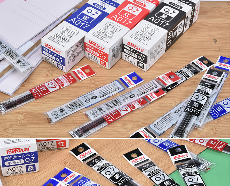 Tianfeng Zhongyou Pen Refill Universal Press 017 Zhongyou Pen Refill, 3 red, blue and black ones per bag for smooth writing pic 15