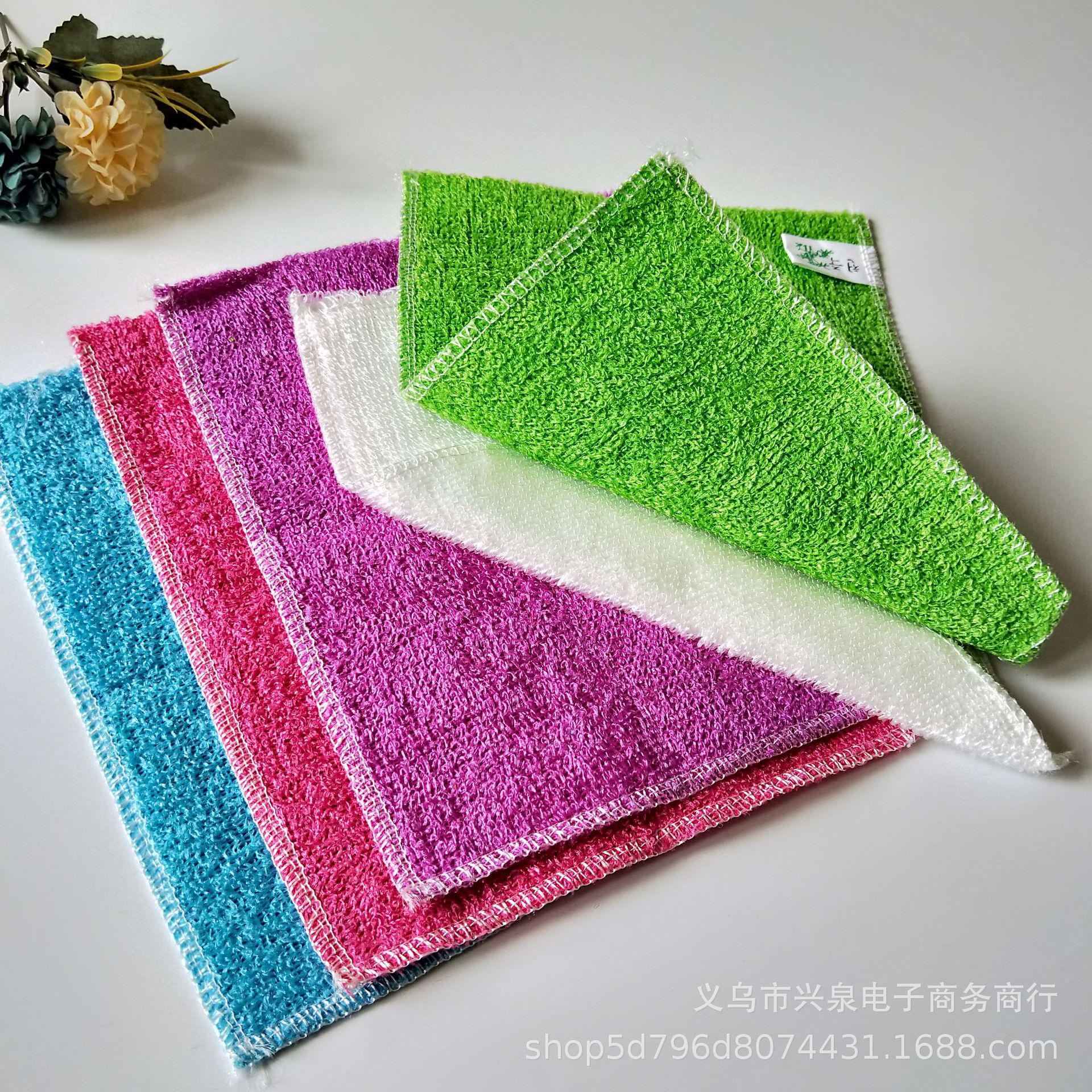【 Zone 2-12 】【 Large Color 】 Bamboo Fiber Scouring Pad 50/ pack 1218*23 Bamboo Fiber Dishcloth Non-stick Scouring pad Absorbent Dishcloth Rag Bamboo Charcoal Bamboo Fiber 2 yuan supply pic 7