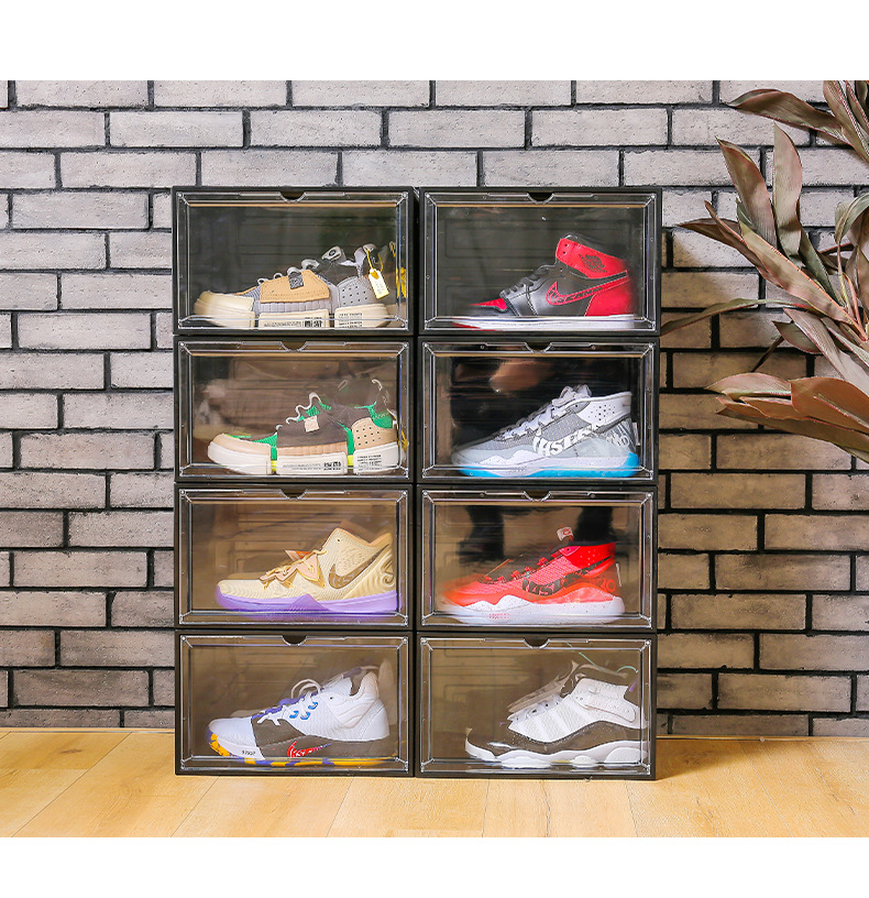 Transparent shoe box, dust-proof shoe cabinet, side-opening magnetic basketball flap storage, shoe rack, large acrylic wholesale storage box pic 26