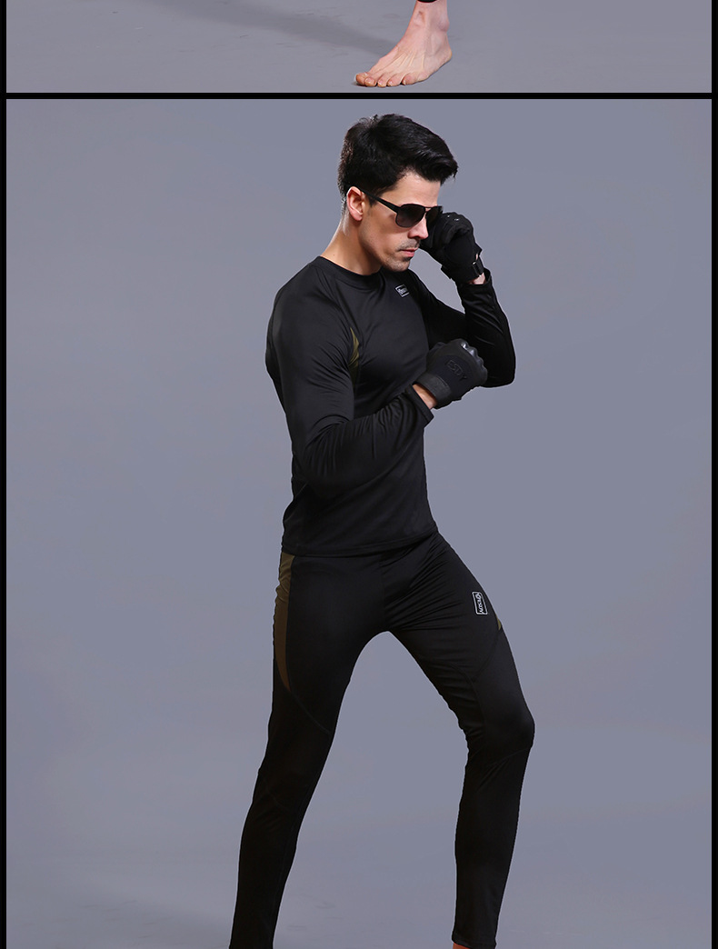 ESDY保暖内衣套装批发弹力抓绒户外运动骑行服厂家紧身吸排汗跨境详情16