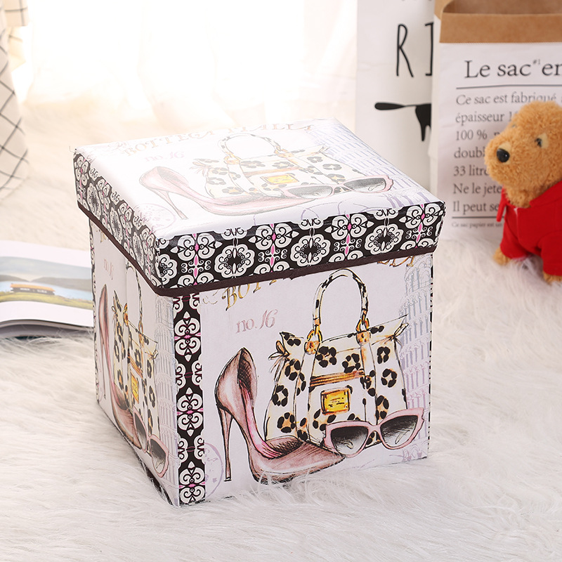 Cross-border best-selling European and American storage stools, folding and organizing storage boxes, sitting storage stools, large-capacity organizing boxes wholesale pic 26