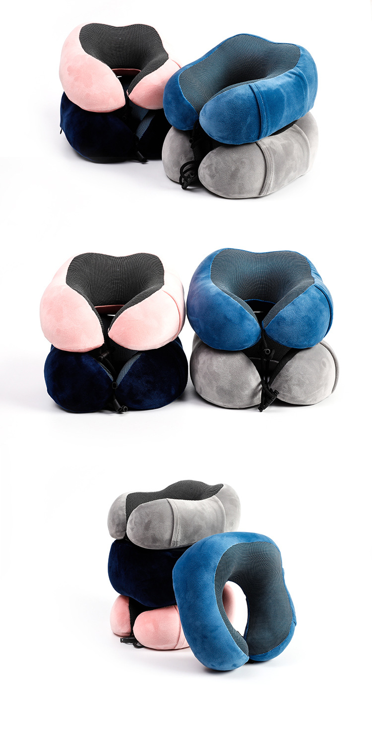 Amazon gifts can be stored. Travel airplane pillow, cervical U-shaped pillow, memory foam U-shaped neck pillow, office sleeping pillow pic 8