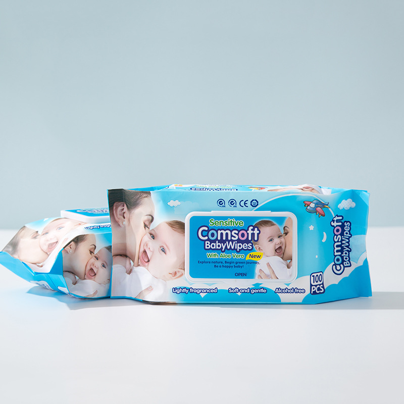 匡舒COMSOFT新生婴儿手口湿巾宝宝湿纸巾带盖100抽批发婴童用品详情9