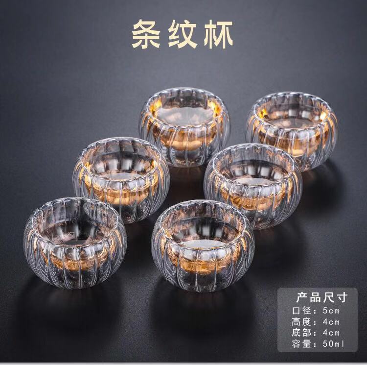 Factory wholesale of glass small tea cups, tea tasting cups, magnolia cups, heat-resistant Gongfu tea cups, thickened small tea cups with handles pic 6