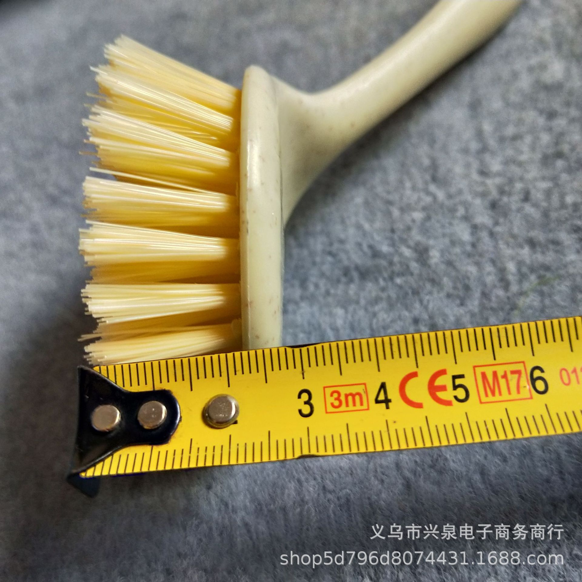 【 Zone 2-10 】 Yellow-handled pot brush 500 per box, hanging pot brush, wheat orange stem pot brush, multi-purpose cleaning brush, pot and bowl brush, kitchen countertop cleaning brush pic 3