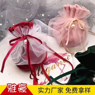 Customized velvet bags can be printed with logos for jewelry, necklaces, jewelry storage bags, wedding candies, gift packaging bags, and fan bags pic 4