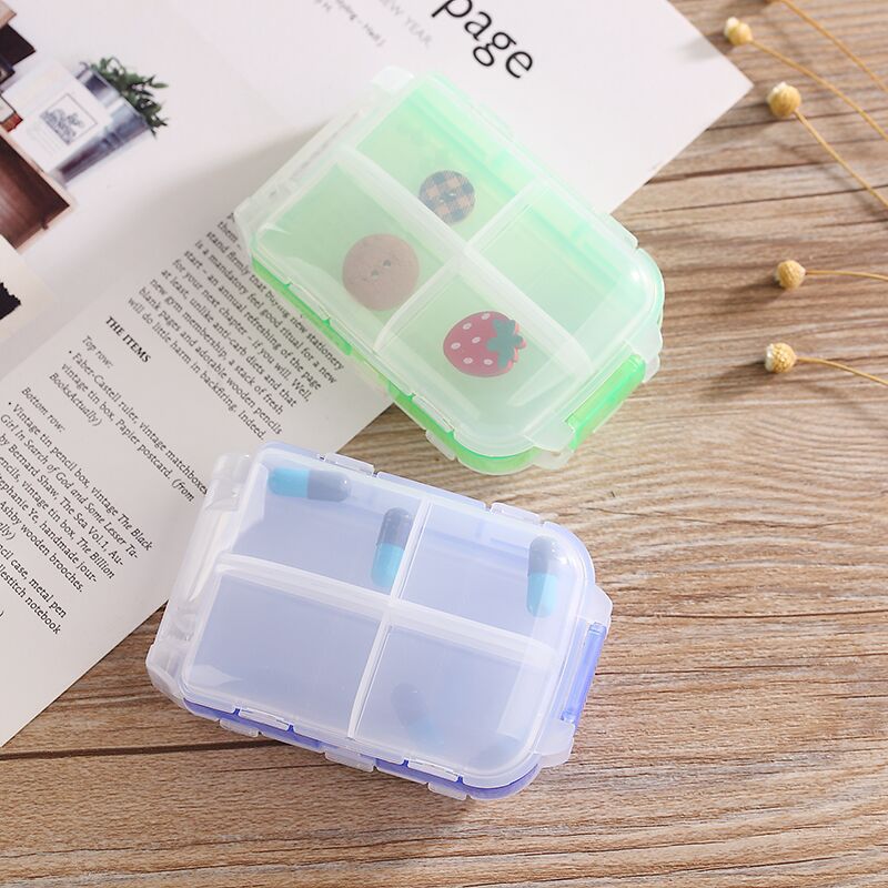 Factory direct sales of portable medicine storage boxes, folding eight-compartment storage boxes for business trips and travels, health care storage boxes pic 2