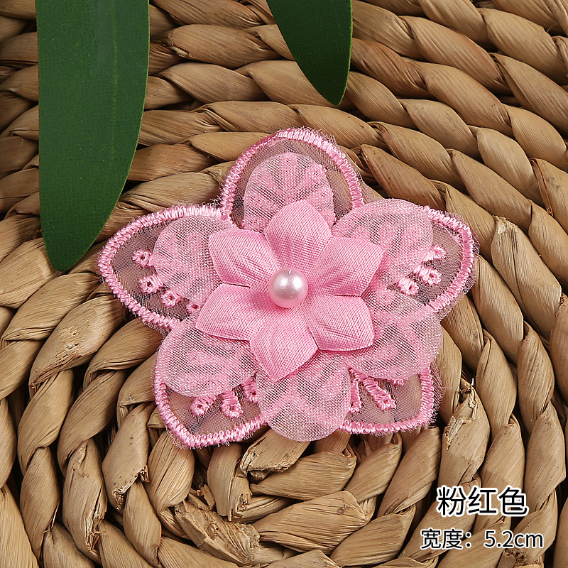 New multi-color beaded organza flower three-layer organza lace accessory clothing accessories factory direct sales pic 10