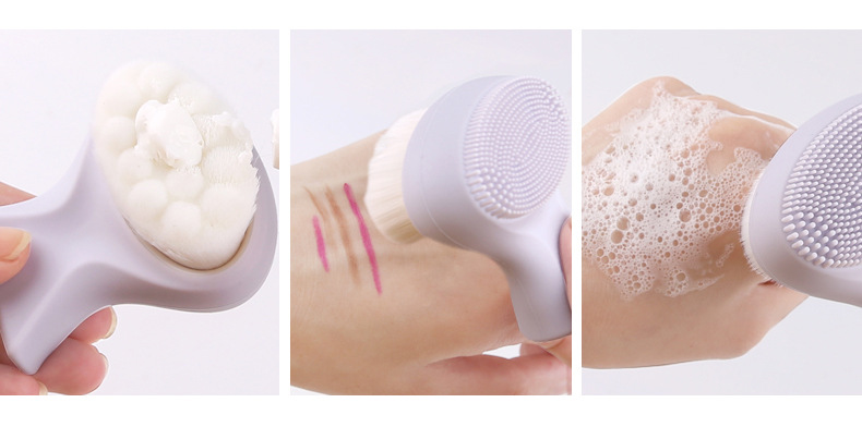 批发小蛮腰双面硅胶洗脸刷美容护肤面部清洁化妆刷洁面仪器多功能清洁工具详情12