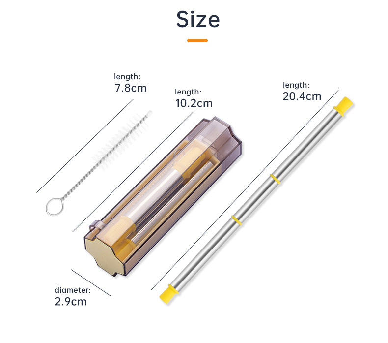 Mutual release of new four-leaf Clover 304 stainless steel straw sets, folding straws, Amazon detachable telescopic straws pic 14