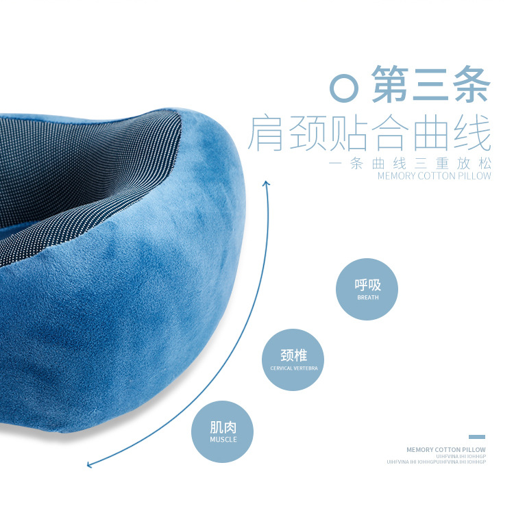 Amazon gifts can be stored. Travel airplane pillow, cervical U-shaped pillow, memory foam U-shaped neck pillow, office sleeping pillow pic 2