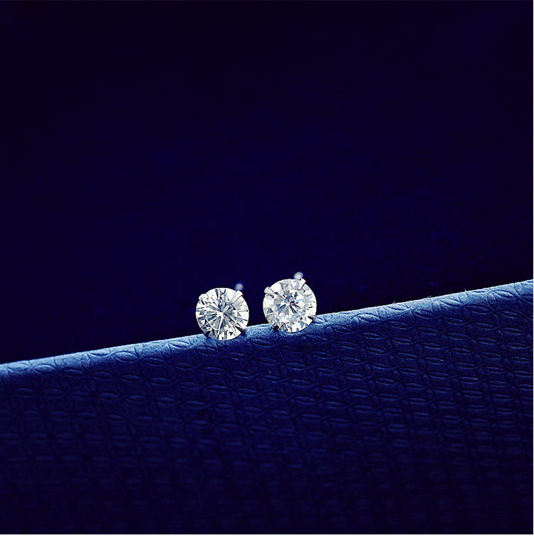 四爪钻耳钉韩国925纯银迷你镶钻耳饰女简约气质百搭日系银饰品E10详情6